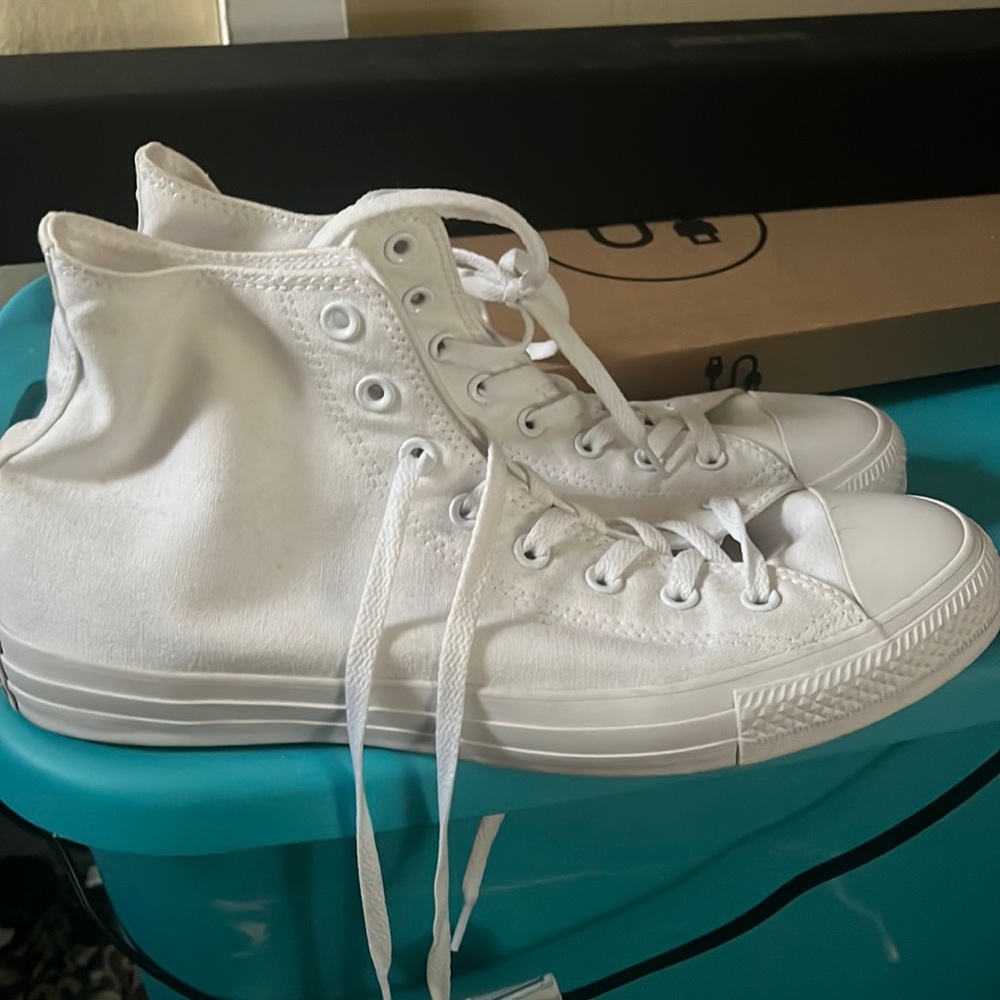 Converse All white high tops size 12